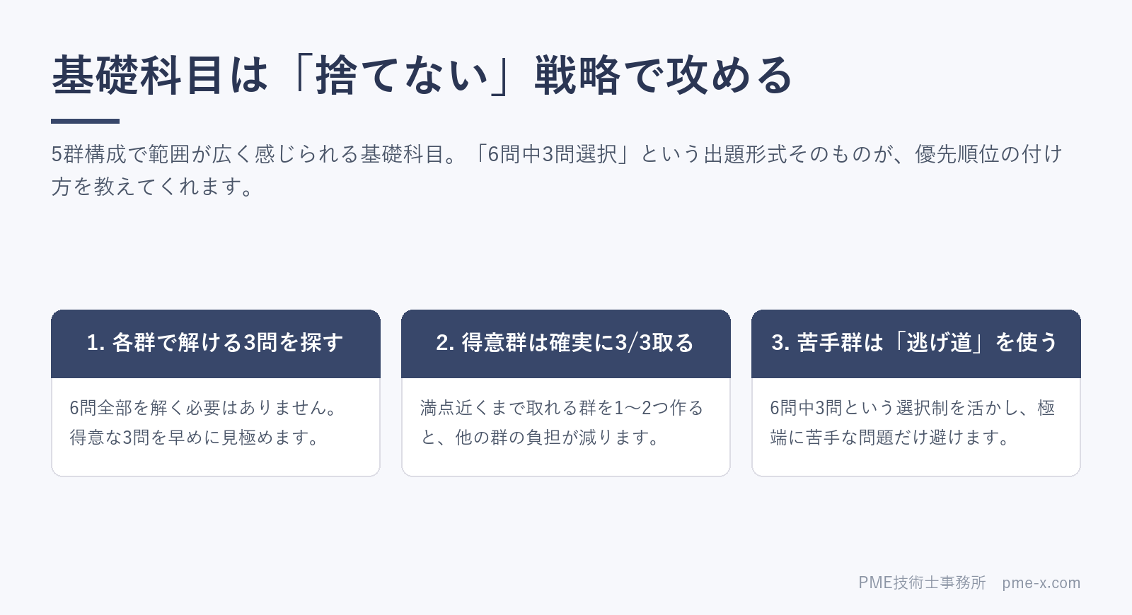 技術士一次試験 基礎科目の攻略｜5群のうち「捨てない」ための優先順位